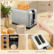 Polished Toaster and Kettle Set with Fast Boil Ideal for Modern Kitchens Silver Tone