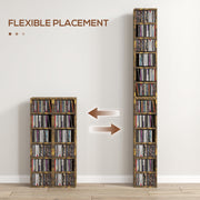 Set of 2 Tall CD Storage Racks with 102 Capacity for Home or Office Use Mid Brown