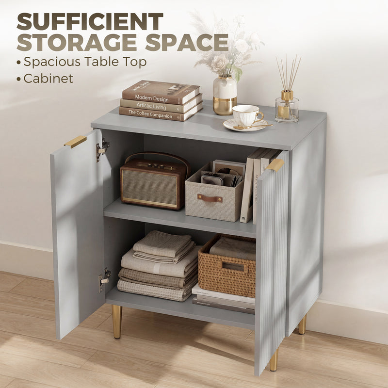 Compact Sideboard with Adjustable Shelves for Hallway or Living Room Storage Grey