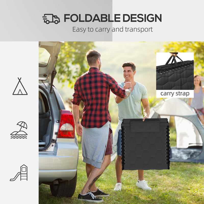 Set of 2 Black Sun Loungers with 5 Position Reclining Backs for Garden Comfort by Outsunny