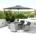 Light Grey 4 Seater Rattan Patio Dining Set with Parasol and Cushions by Outsunny