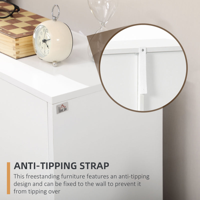 Freestanding Bathroom Storage Cabinet With Drawers And Cupboard For Home Organisation White