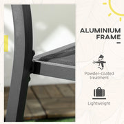 Set of 2 Black Aluminium Garden Chairs Stackable Outdoor Seating for Patio or Balcony