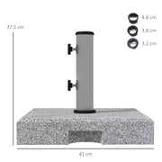 Grey 28kg Granite Parasol Base With Wheels And Handle For Heavy Duty Garden Use