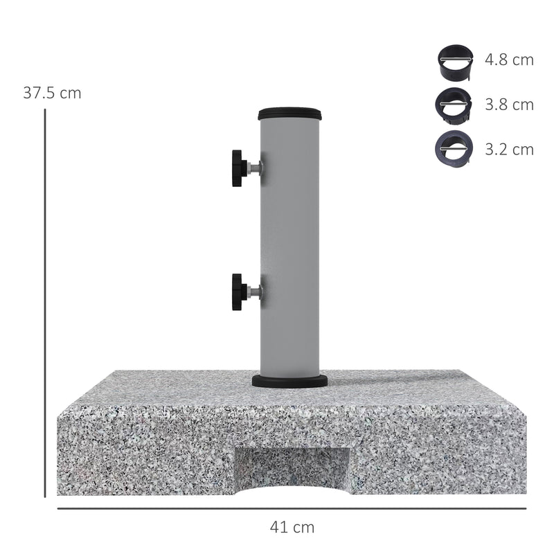 Grey 28kg Granite Parasol Base With Wheels And Handle For Heavy Duty Garden Use