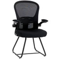 Desk Chair with Flip Up Arms for Easy Under Desk Storage Black Homcom