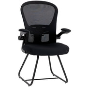 Desk Chair with Flip Up Arms for Easy Under Desk Storage Black Homcom