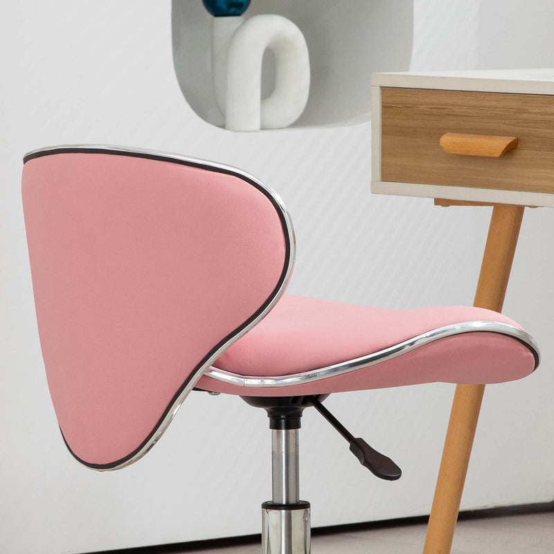 Adjustable Swivel Beauty Salon Stool With Wheels For Spa Or Home Use, Pink