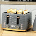 Grey Four Slice Toaster with Rippled Design for Even Browning by HOMCOM