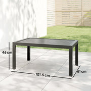 Garden Coffee Table with Quick-Dry Slatted Top for Outdoor Relaxing and Entertaining Grey Outsunny