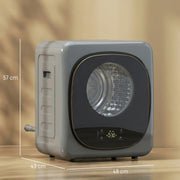 Tumble Dryer for Small Spaces 4 kg Capacity with Quick Drying and Easy Touch Controls Grey AOSOM