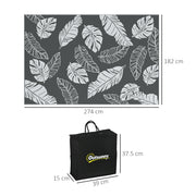 Grey and White Reversible Outdoor RV Rug with Carry Bag for Camping 182 x 274cm