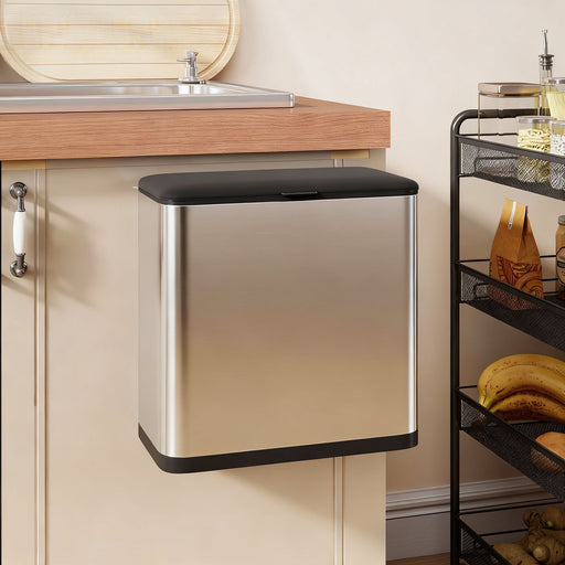 8L Hanging Kitchen Bin with Lid and Removable Inner Bucket for Kitchen Cabinet Doors