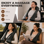 Electric Neck and Shoulder Massager with Heat for Quick Muscle Relief Black Homcom