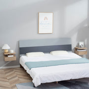 Set of Two Wall Mounted Bedside Tables with Storage Shelves Space Saving Oak Finish