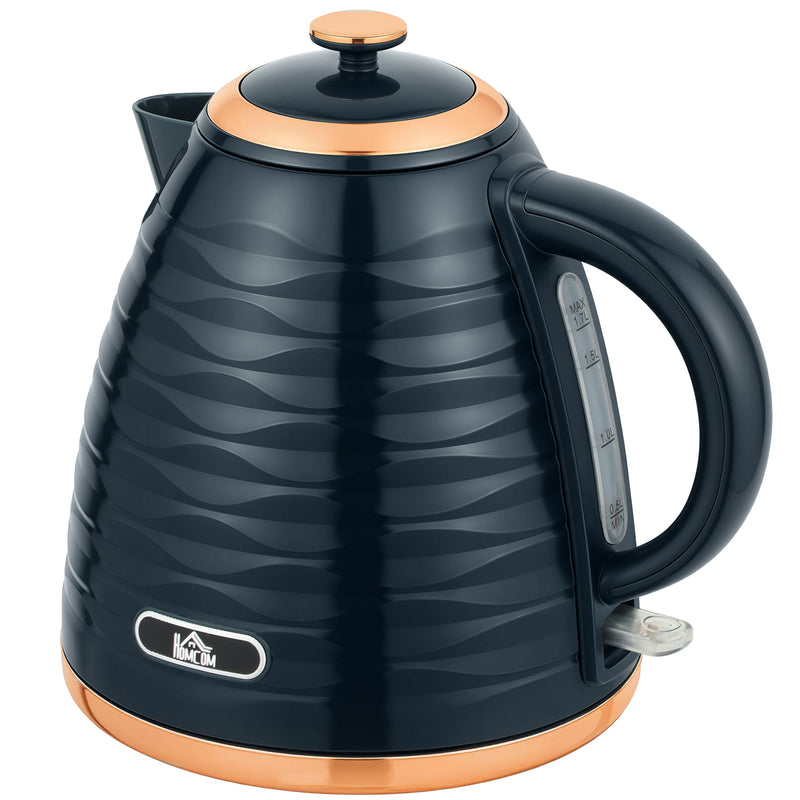 3kW Rapid Boil Electric Kettle With Honeycomb Design For Kitchen Use Dark Blue AOSOM