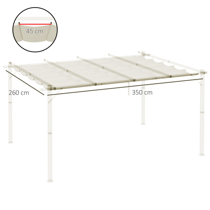 Replacement Retractable Canopy for 4 x 3m Pergola Cream White by Outsunny