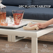 Grey 4 Piece L Shaped Garden Furniture Set with Adjustable Lounger by Outsunny