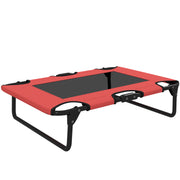 Portable Elevated Dog Bed with Breathable Mesh for Indoor and Outdoor Use Red