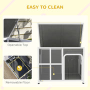 Wooden Outdoor Dog House with Openable Asphalt Roof and Removable Floor by PawHut