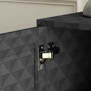 Black Sideboard Storage Cabinet with Adjustable Shelf Drawers and Open Compartment by HOMCOM