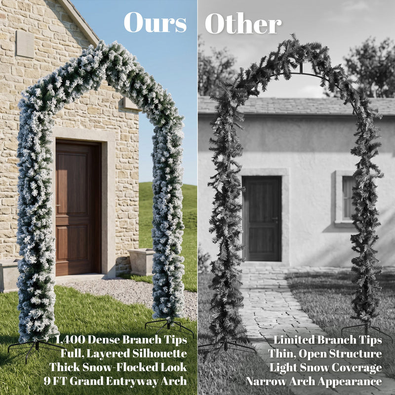 Comparison of the dense 1400-tip arch against a thin, open-structure arch