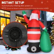 Built-in fan at the base of the inflatable Santa for automatic inflation