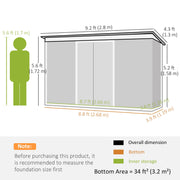 Dimension diagram: 280 x 130 cm overall, 172 to 158 cm high, 266 x 116 cm inner storage