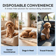 Disposable Dog Nappies for Small Male Dogs XS 48 Pack Leak Protection White Pawhut