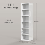 Set of Two Tall CD Storage Shelves for Organised Media Display, High Gloss White