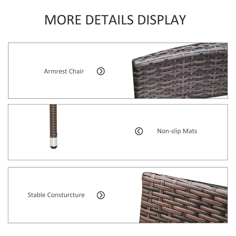 Set of 4 Brown Rattan Garden Dining Chair Set With Cream Cushions Ideal For Patio Or Outdoor Lounging