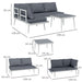 Grey 3 Piece Patio Furniture Set with Adjustable Lounger and Table by Outsunny