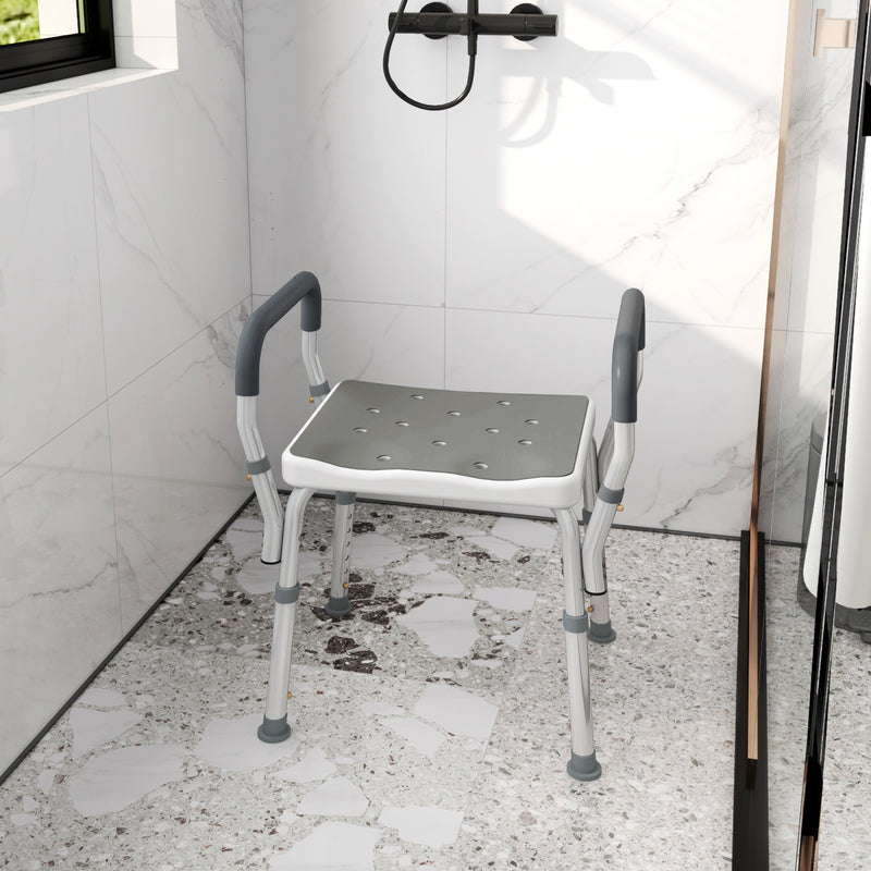 Height Adjustable Aluminium Bath Seat with Sturdy Frame by HOMCOM AOSOM