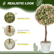 Set of 2 Artificial Murraya Plants 60cm Cream White for Indoor Outdoor Decor by HOMCOM