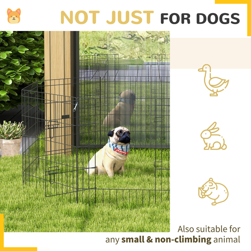 8 Panel Dog Playpen with Door for Small Pets Ideal for Indoor and Outdoor Use Black
