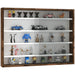 5 Tier Wall Display Cabinet With Glass Doors And Adjustable Shelves Rustic Brown by HOMCOM