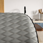 Set of Two Grey Faux Leather Bar Stools with Adjustable Height by HOMCOM