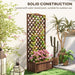 53L Wooden Garden Planter Box with Trellis for Climbing Plants Dark Brown by Outsunny