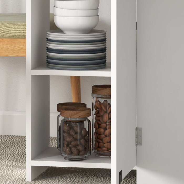 Folding Drop Leaf Dining Table with Drawer and Storage Shelves for Small Spaces Oak by HOMCOM