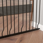 Extra Wide Dog Safety Gate with Walk Through Door for Stairs and Hallways Black