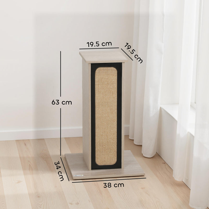 Cat Scratching Post With Replaceable Board And Perch For Indoor Play, Oak AOSOM
