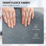 Teddy Fleece Swivel Office Chair with Wheels and Adjustable Height for Home Grey AOSOM
