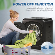 4kg Compact Vented Tumble Dryer with Smart Mode and Stainless Steel Drum for Home, Black
