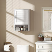 Wall Mounted Bathroom Cabinet With Adjustable Shelves For Compact Storage White AOSOM