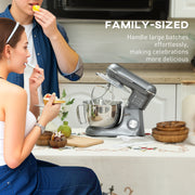 1300W Stand Mixer With Dough Hook and Whisk Ideal for Baking and Meal Prep, Silver
