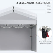 3x3m Pop Up Gazebo with Sidewalls and Wheeled Bag Ideal for Garden Parties Light Grey AOSOM