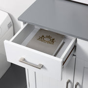 Freestanding Bathroom Storage Cabinet with Adjustable Shelf and Drawers White