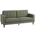 3 Seater Sofa with Spacious Velvet Seating for Comfortable Family Evenings Green