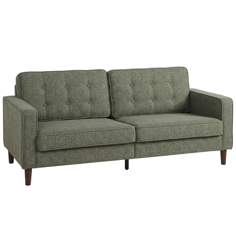 3 Seater Sofa with Spacious Velvet Seating for Comfortable Family Evenings Green