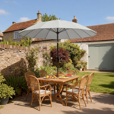 Garden Parasol Umbrella with Adjustable Tilt for Sun Protection and Cooling Shade Light Grey Outsunny